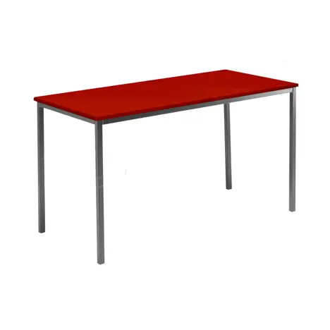 Rectangular Student Spiral Stacking Table - 1500 - 710 High - Dark Grey Frame - Red